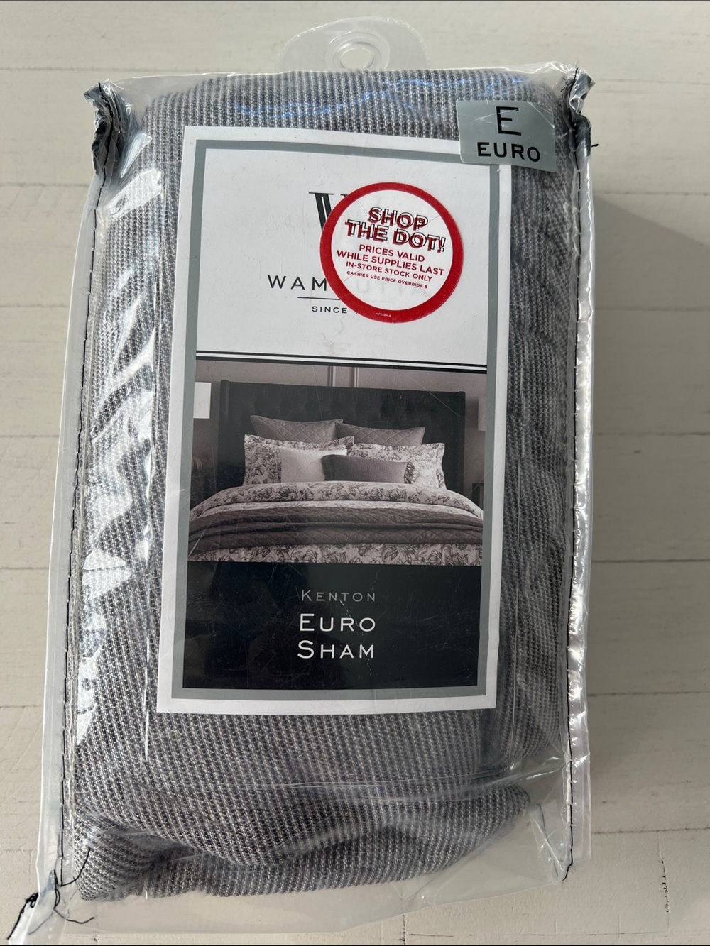 Wamsutta Kenton Euro Sham - Light Gray